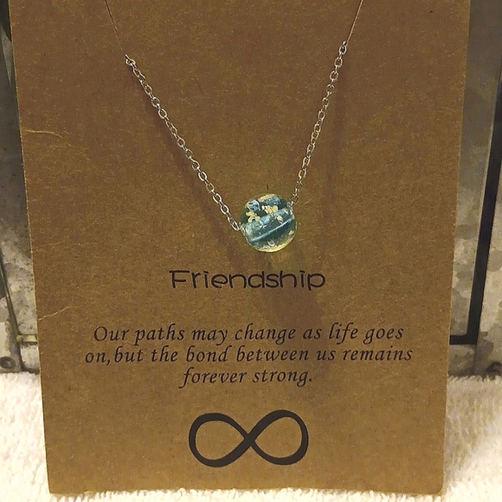 Glass ball silver necklace